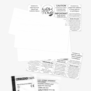 tekmate pack of 5 transparent patches measuring 10 cm x 5 cm ea.