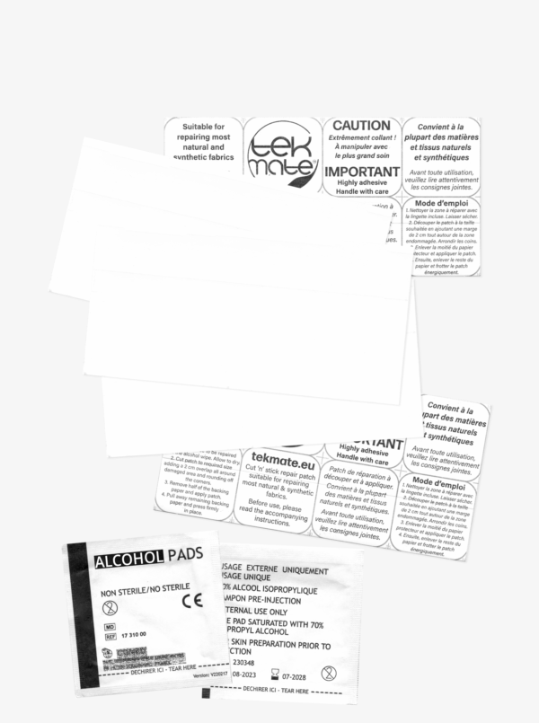 tekmate pack of 5 transparent patches measuring 10 cm x 5 cm ea.