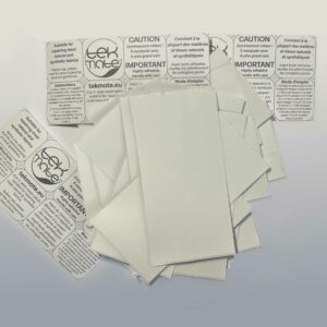 tekmate white patches, 5 cm x 10 cm - grey background