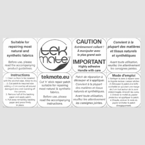 Reverse side/backing paper of tekmate patches