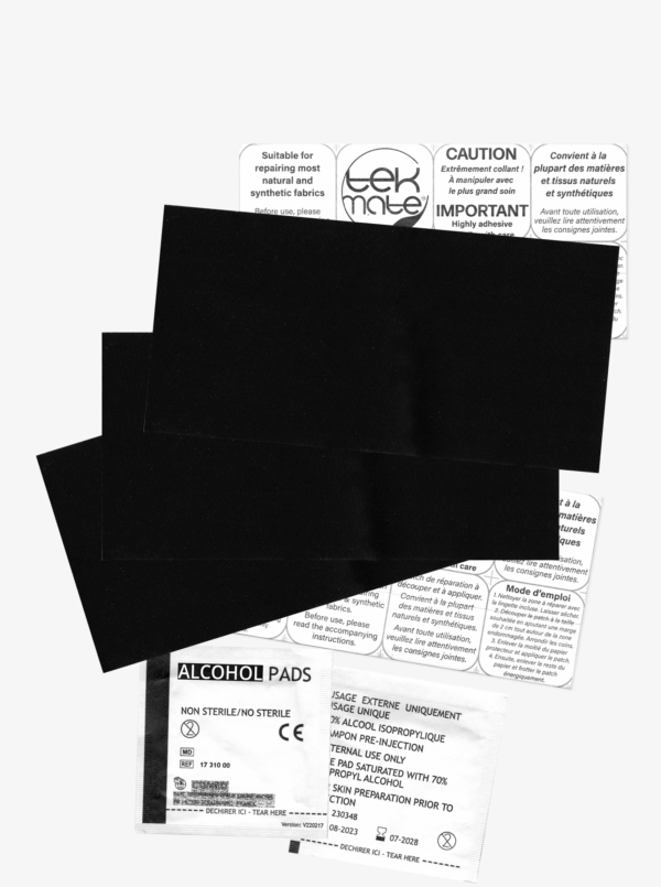 tekmate pack of 5 black 10 cm x 5 cm patches